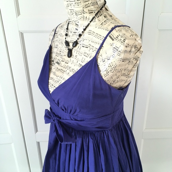 ANTHROPOLOGIE Maeve Royal Blue Empire V-Neck Dress - Picture 4 of 9